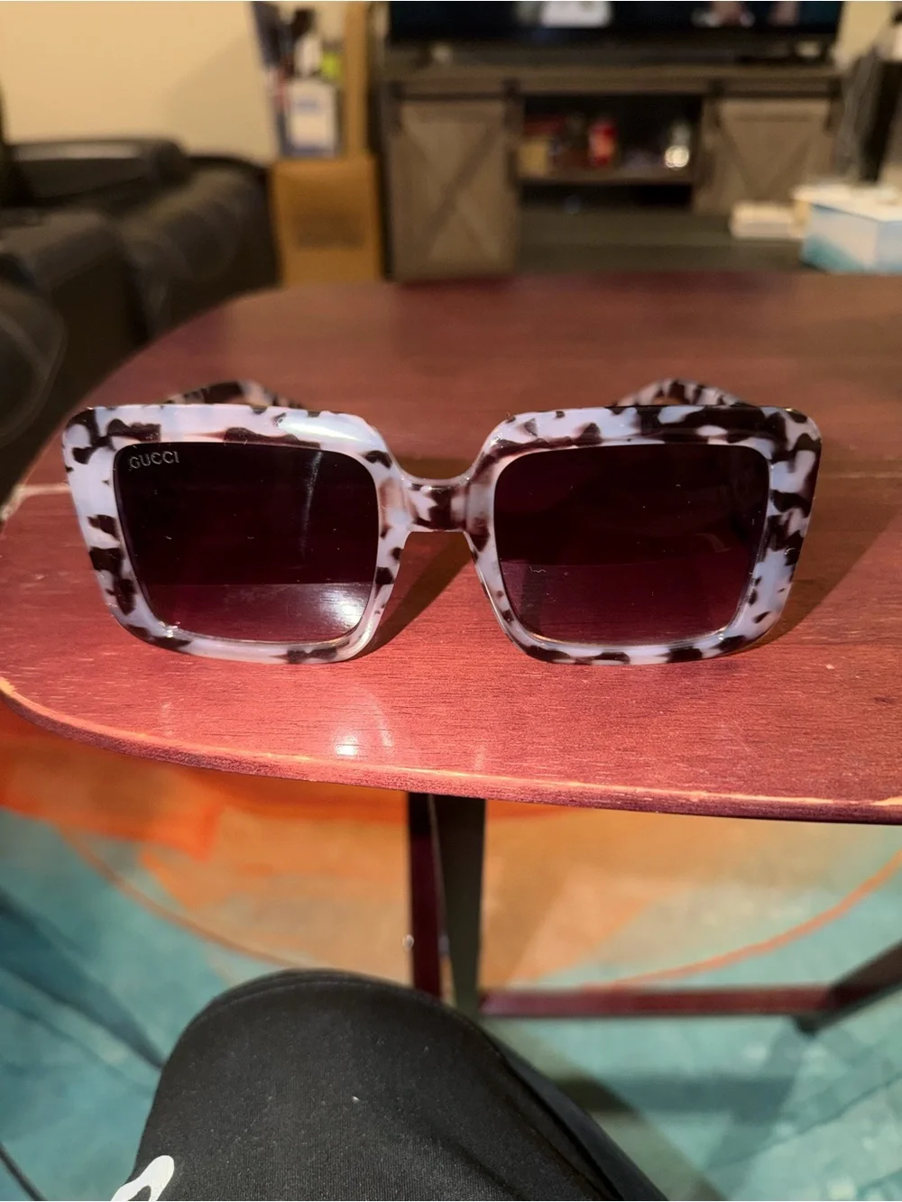Gucci Women’s Square and Tortoiseshell Sunglasses - White/Black